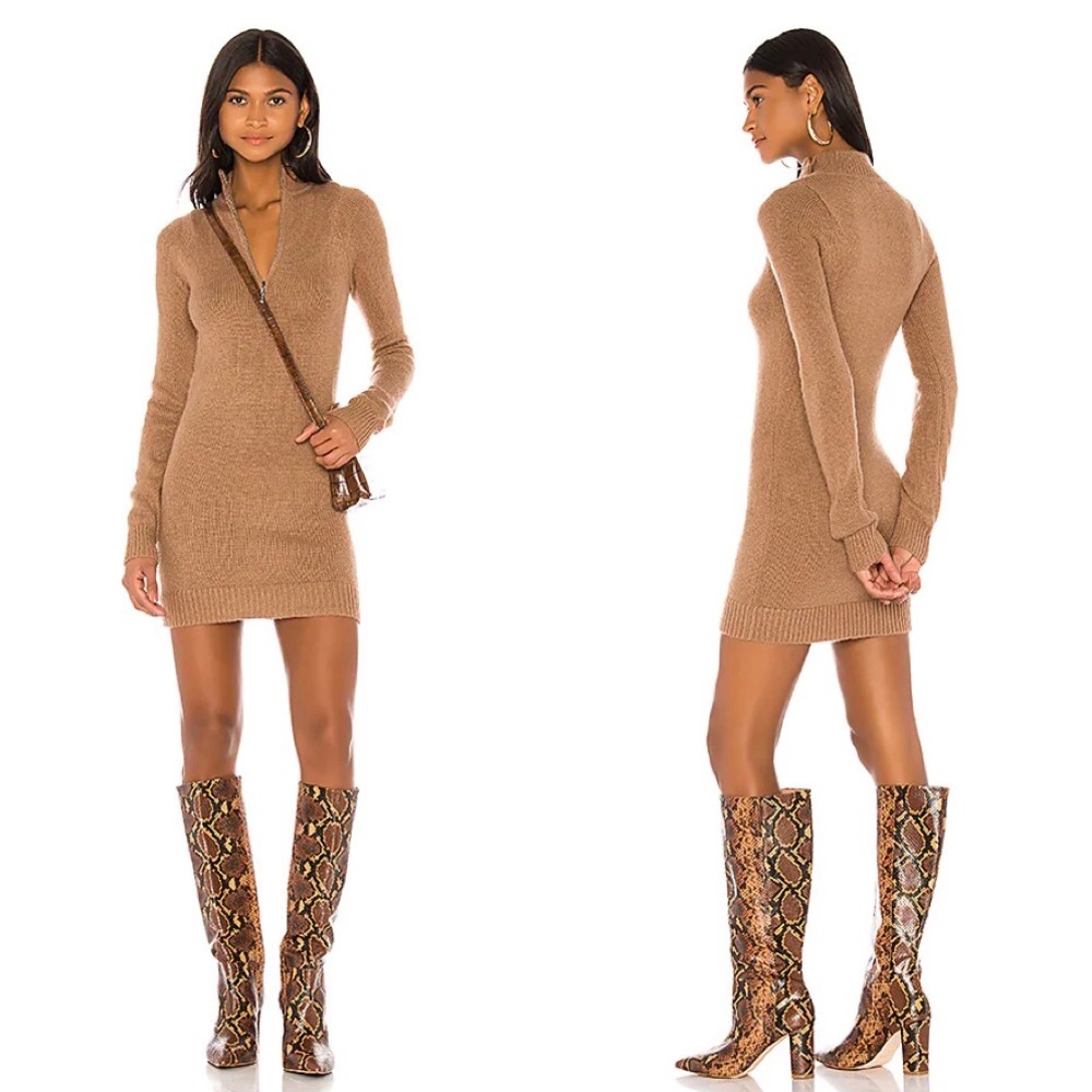 Lovers + Friends Anthea Sweater Dress in Camel